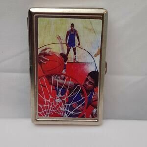 BASKETBALL vintage Metal .. pictures 80s /cigarette case New